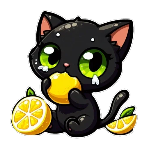 Стикер 🍋 из набора Doha black cat