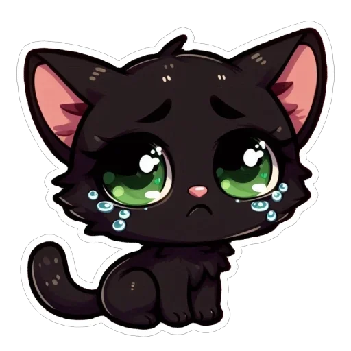 Стикер 😢 из набора Doha black cat
