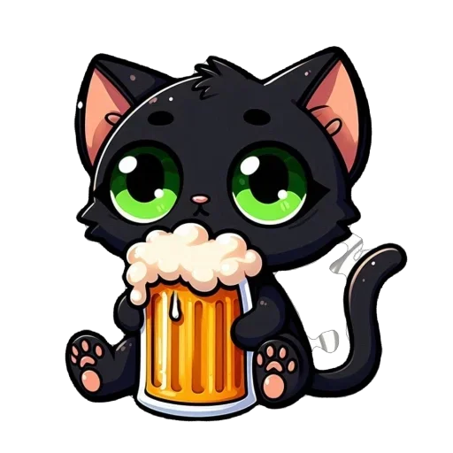 Стикер 🍺 из набора Doha black cat