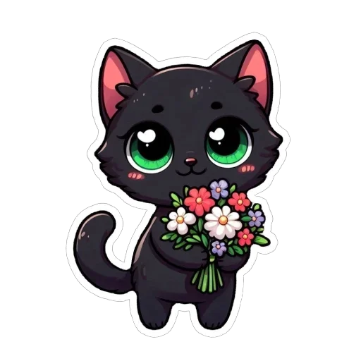 Стикер 💐 из набора Doha black cat