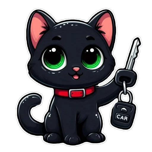 Стикер 🔑 из набора Doha black cat