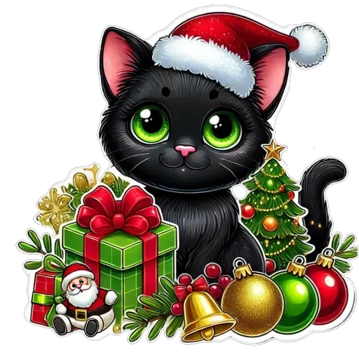 Стикер 🎄 из набора Doha black cat