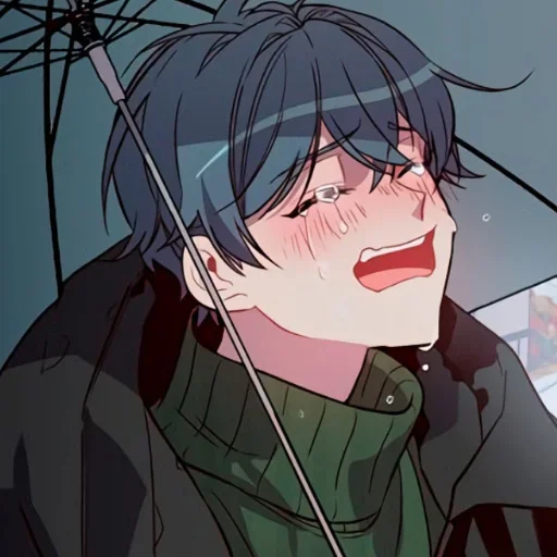 Стикер 😢 из набора Anime boys