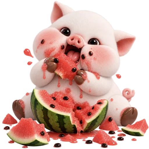 Стикер 🍉 из набора Свинка Пипка 2