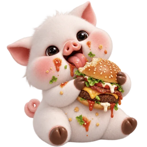 Стикер 🍔 из набора Свинка Пипка 2