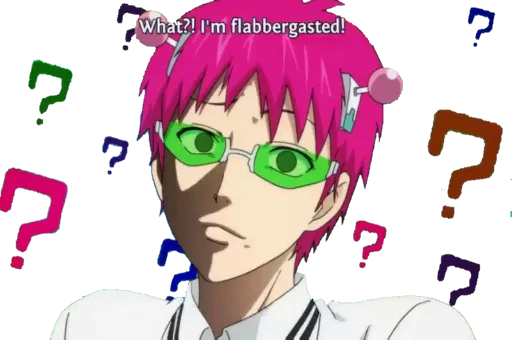 Стикер 🤔 из набора Saiki KusuOH~