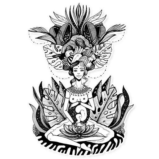 Стикер 🧘‍♀️ из набора Madre Tierra