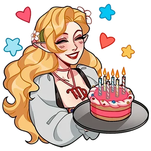 Стикер 🎂 из набора Мэйди БТ |
